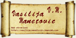 Vasilija Manetović vizit kartica